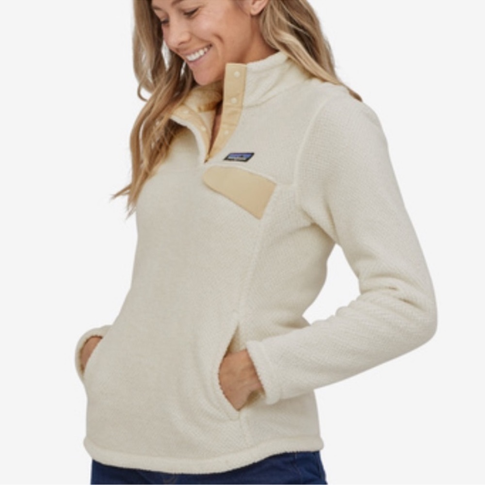 Patagonia Re-tool Snap T Fleece Pullover Ivory Cream Small